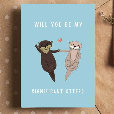 Otter Karte Spruch Will You Be My Significant Etsy De