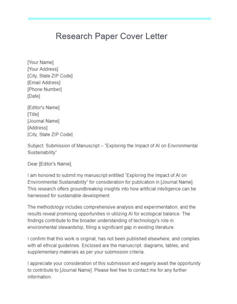 Research Paper Cover Letter 10 Examples How To Write Pdf Tips