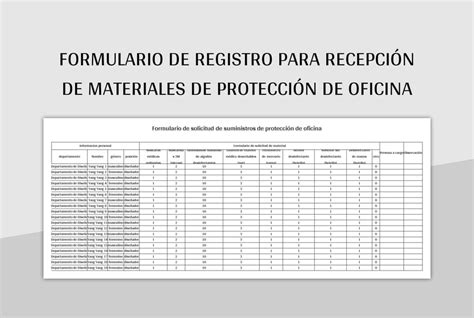 Plantilla De Formato Excel Formulario De Registro Para Recepción De