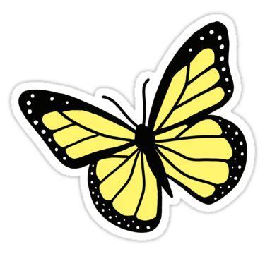 Yellow Butterfly Sticker In Aesthetic Stickers Butterfly