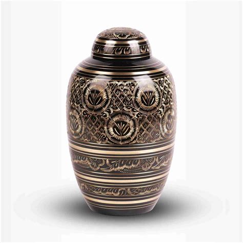 Messing Urn Groot 3 7 Liter Zwart Goudkleurig Urn Store