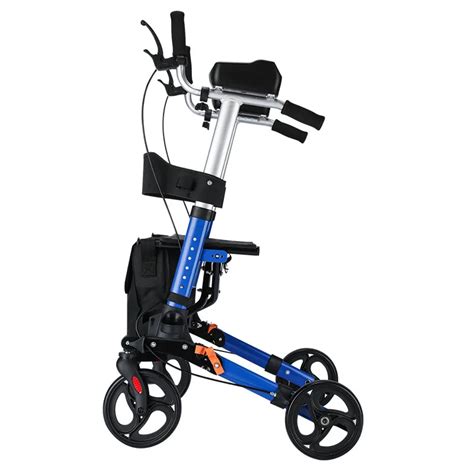 Foldable Lightweight Aluminum 4 Wheel Rollator Walker With Seatwalker