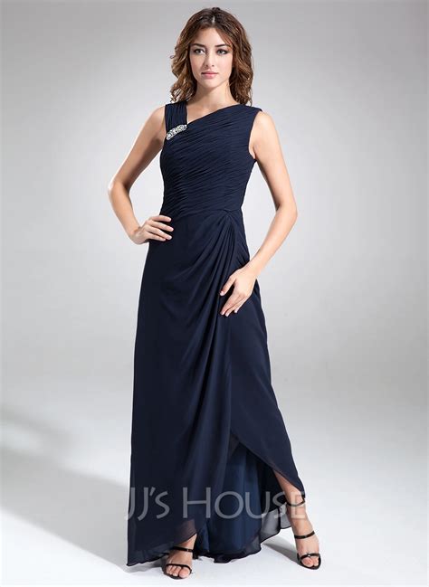 A Lineprincess V Neck Asymmetrical Chiffon Mother Of The Bride Dress