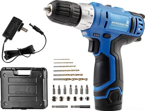 Hyperikon Power Drill Taladro Electrico Litio 12 Voltios Con Juego De