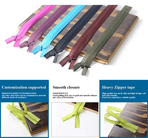 No 3 Colored Invisible Zipper Nylon Zipper Daya Zipper