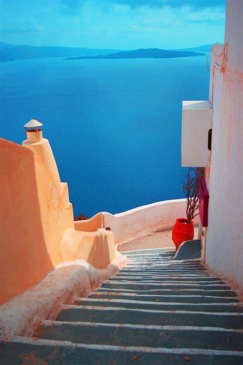 Stairs In Santorini Greece Photograph By Nancy Shen Pixels