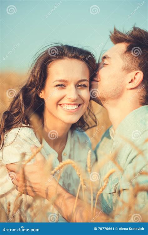 Young Couple In Love Outdoor Stunning Sensual Outdoor Portrait Of Young