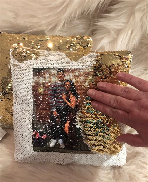 Custom Sequin Pillows Personalized T Your Photo Onto Sequin Pillow Etsy