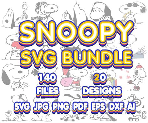 Snoopy Svg Bundle Snoopy Clipart Svg Files For Cricut Instant