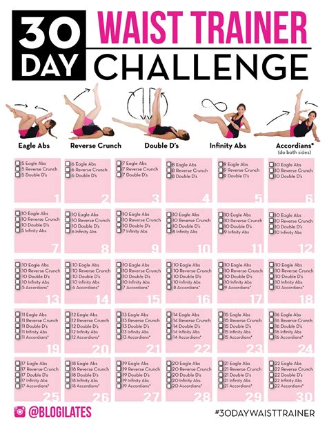 30 Day Inner Thigh Challenge Calendar