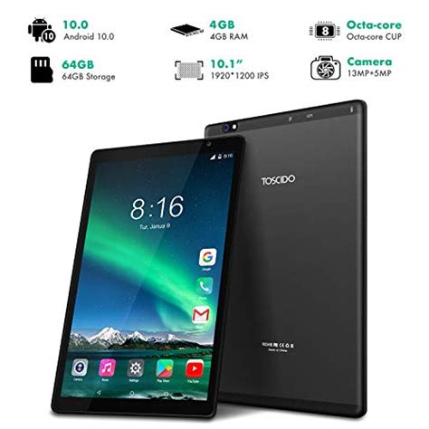 Tablet 10 Pulgadas Octa Core TOSCIDO Android 10 0 1920x1200 HD