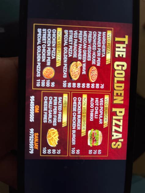 Menu Of The Golden Pizza S Senapati Bapat Road Pune