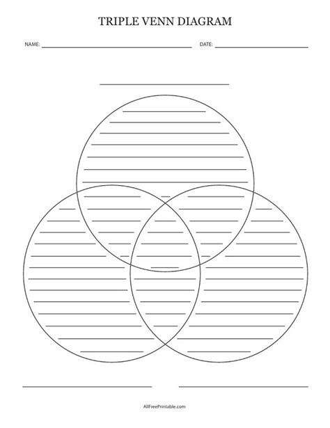 Triple Venn Diagram with Lines – Free Printable - Worksheets Library