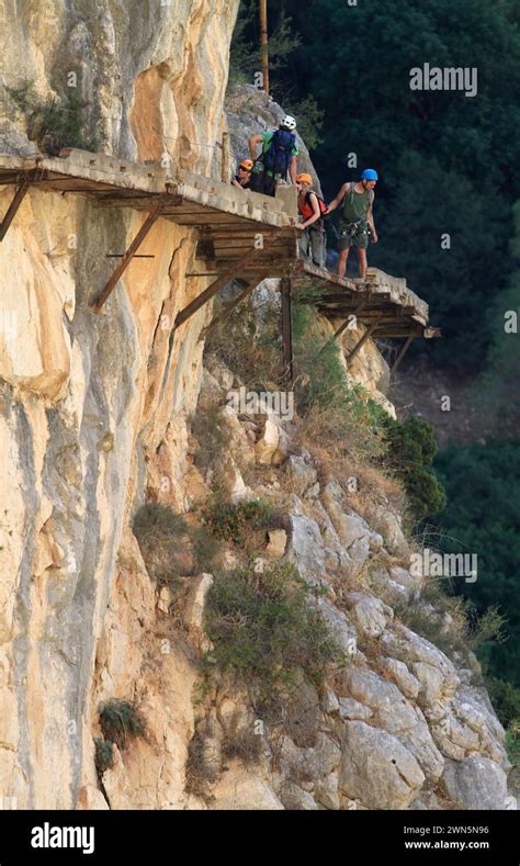 A Group Make Their Way Round The Most Dangerous Path In The