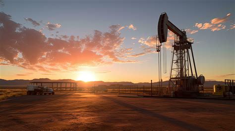 Drilling Rig In The Permian Basin With A Sunrise View Of The West Texas