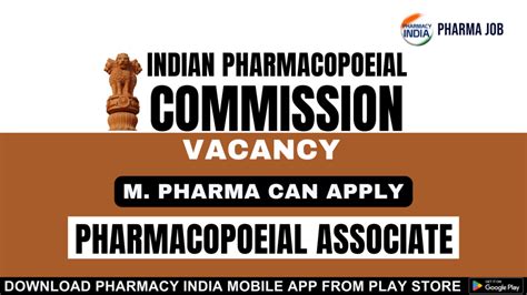 Vacancy Of Pharmacopoeial Associate For M Pharma At Indian