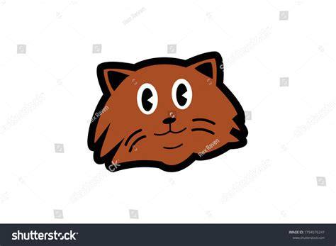 Happy Cute Brown Cat Vektor Stock Vector Royalty Free 1794576241