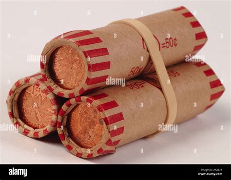 Rolls Of Canadian Pennies Uid 1431722 Stock Photo Alamy