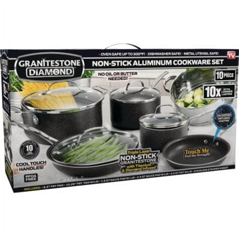 GraniteStone Diamond 10 Piece Non Stick Aluminum Cookware Set 2228 1