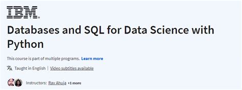 Coursera Databases And Sql For Data Science With Python