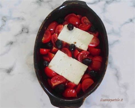 Feta Al Forno Con Pomodorini E Olive Ricetta Originale Greca