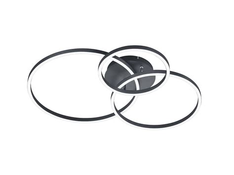 Plafonnier Cercles Winona Led Noir Mat De Triolighting