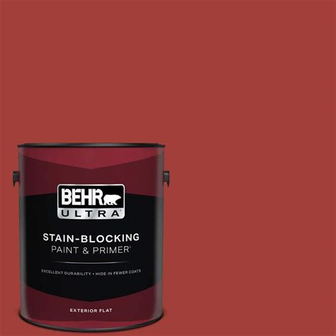 BEHR ULTRA 1 Gal PPU2 16 Fire Cracker Flat Exterior Paint Primer