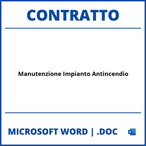 Fac Simile Contratto Di Manutenzione Impianto Antincendio