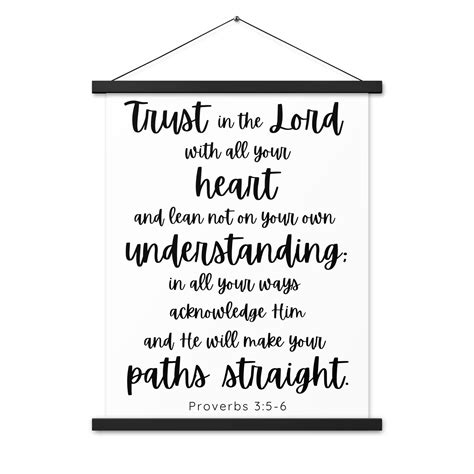 Proverbs Poster Proverbs Wall Hang Proverbs 35 6 Trust In The Etsy