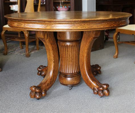 Bargain John S Antiques Antique Round Solid Quarter Sawn Oak Dining