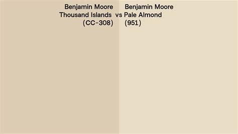 Benjamin Moore Thousand Islands Vs Pale Almond Side By Side Comparison