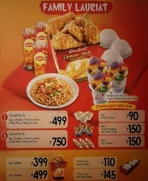 Chowking menù Quezon City Main Menu Sluurpy