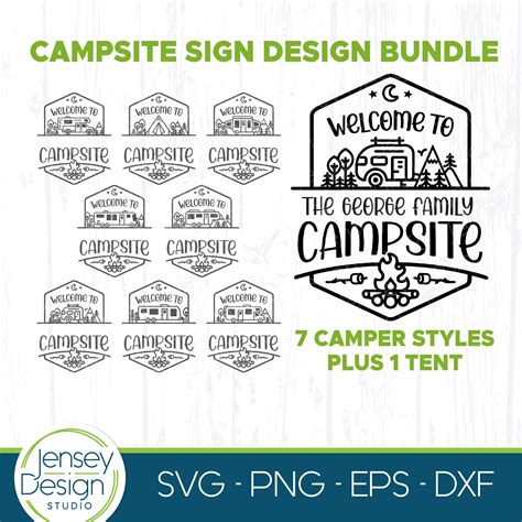 Welcome To Our Campsite Svg Camper Bundle Camping Bucket Name Etsy