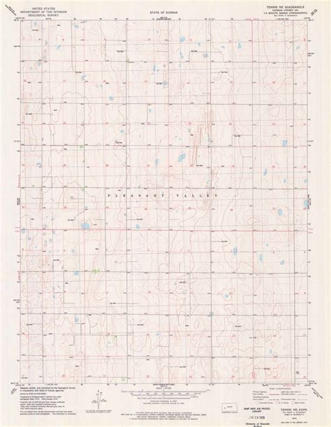 1976 Tennis Ks Kansas Usgs Topographic Map Historic Pictoric