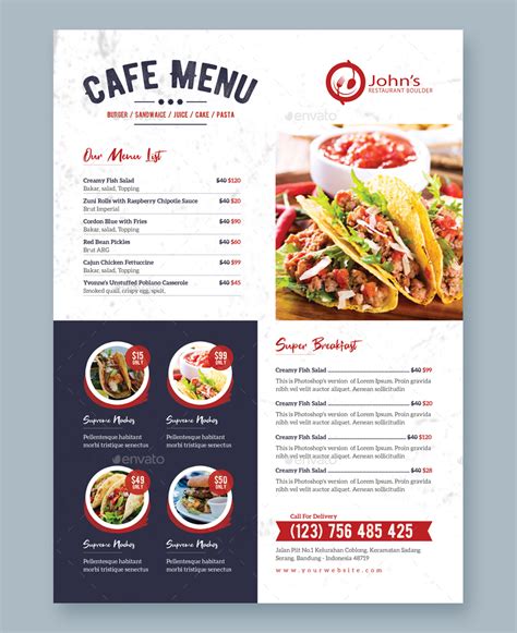 Restaurant Menu Template Psd Indd Ksioks