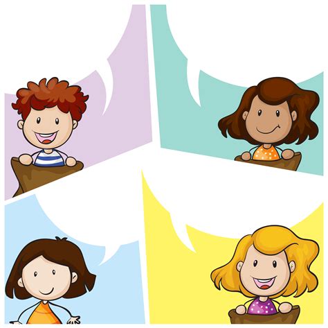 Speech bubble template with many kids 352900 Vector Art at Vecteezy