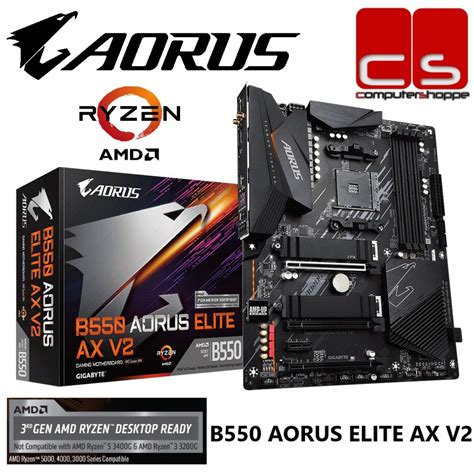 Gigabyte B550 Aorus Elite Ax V2 Am4 Atx Gaming Motherboard Amd 5000 Series Processor Combo