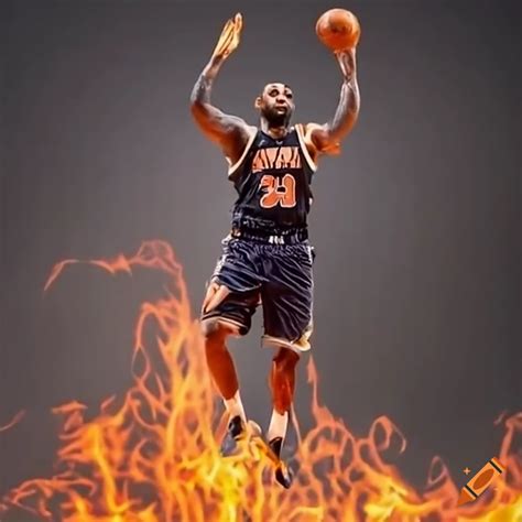 Lebron James Dunking On A Shrimp On Fire On Craiyon