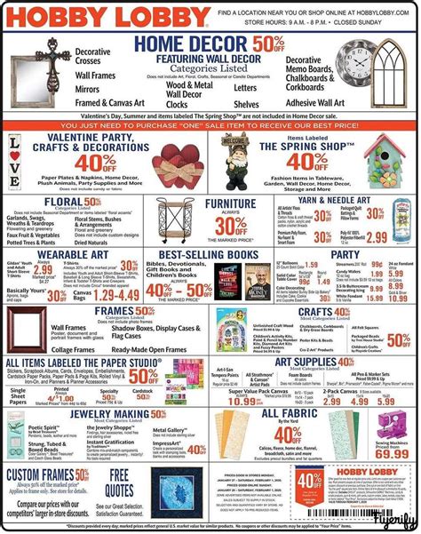 Hobby Lobby Weekly Ad Flyer January To February Canada