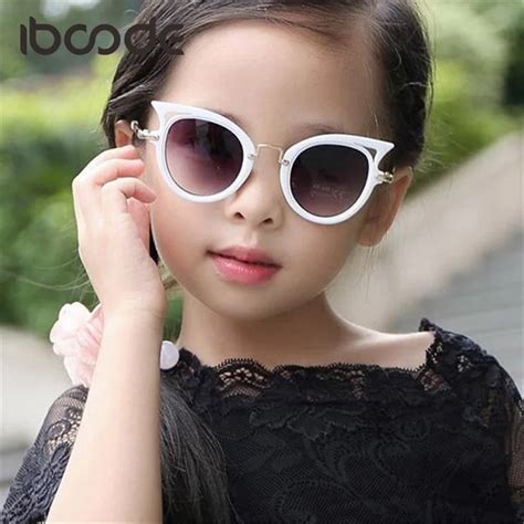 Iboode Cat Eye Brand Designer Sunglasses For Children Fashion Girl Boy