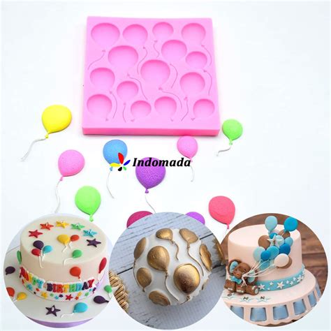 Jual Indomada Cetakan Silikon Fondant Balon Dekorasi Kue Ulang Tahun Coklat Puding Es Bentuk