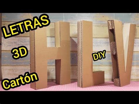 CÓMO HACER LETRAS 3DDIY Cartón Diy letters cardboard Cardboard