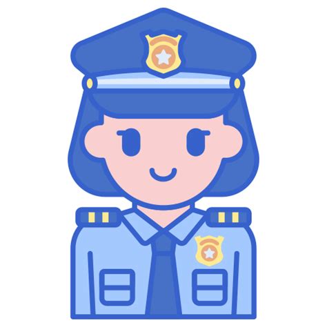 Policewoman Flaticons Lineal Color Icon