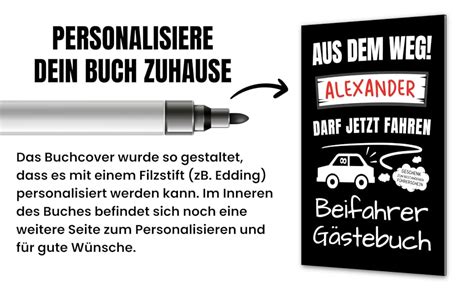 Beifahrer Gästebuch Aus dem Weg darf jetzt fahren Geschenk