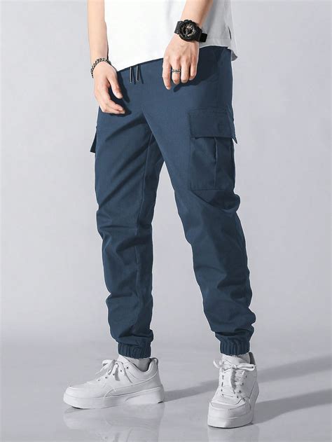 Manfinity Homme Loose Fit Men S Cargo Pants With Flap Pockets Side