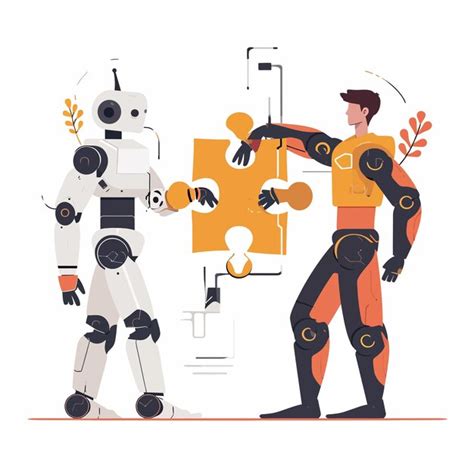 Premium Vector Collaborationbetweenhumanandairobot