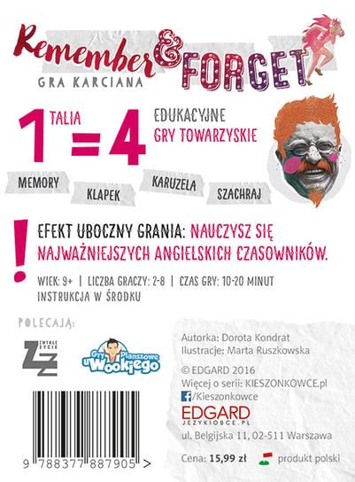 Edgard Gra Karciana Kieszonkowiec Angielski Remember Forget