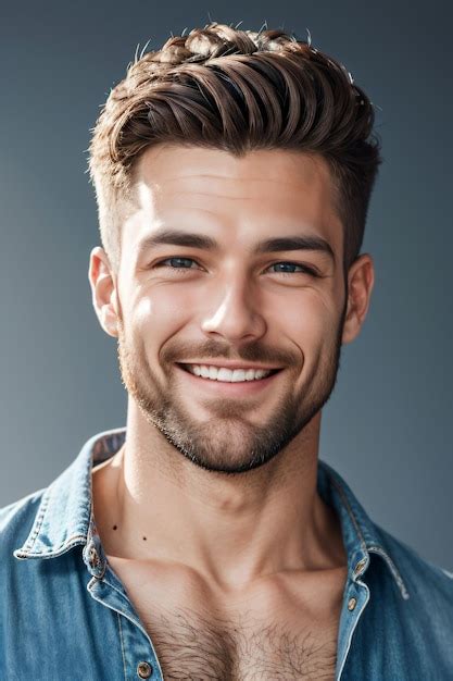 Un Hombre Con Barba Y Una Camisa Sonriendo A La C Mara Con Una Sonrisa