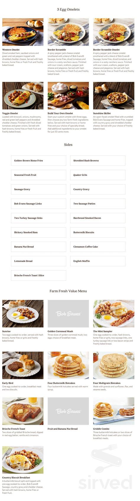 Bob Evans Menu Printable Prntbl Concejomunicipaldechinu Gov Co