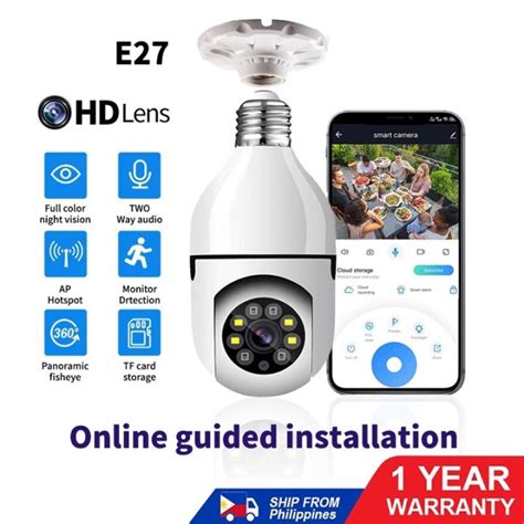 CCTV Bulb Camera Wifi 3MP HD 360 Panoramic Wireless Connect To